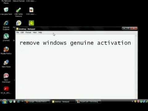 How To Remove Windows Genuine Advantage Notisfication - Youtube
