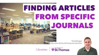 Finding Articles from Specific Journals - TEGR550/EDUC350