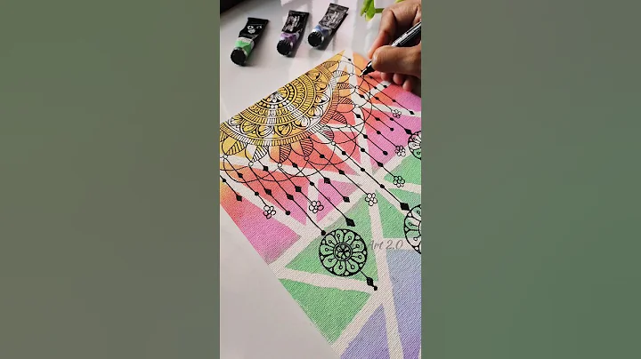 Try this!😮 Creative canvas painting ideas💡#art #bohoart #shortsvideo #abstractart #mandala #canvas