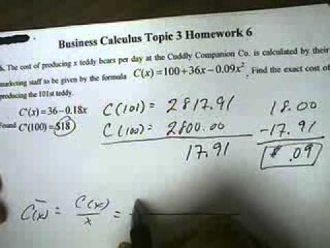 business calculus homework