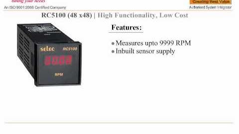 SELEC INDICATOR RC5100 Rate RPM INDICATOR