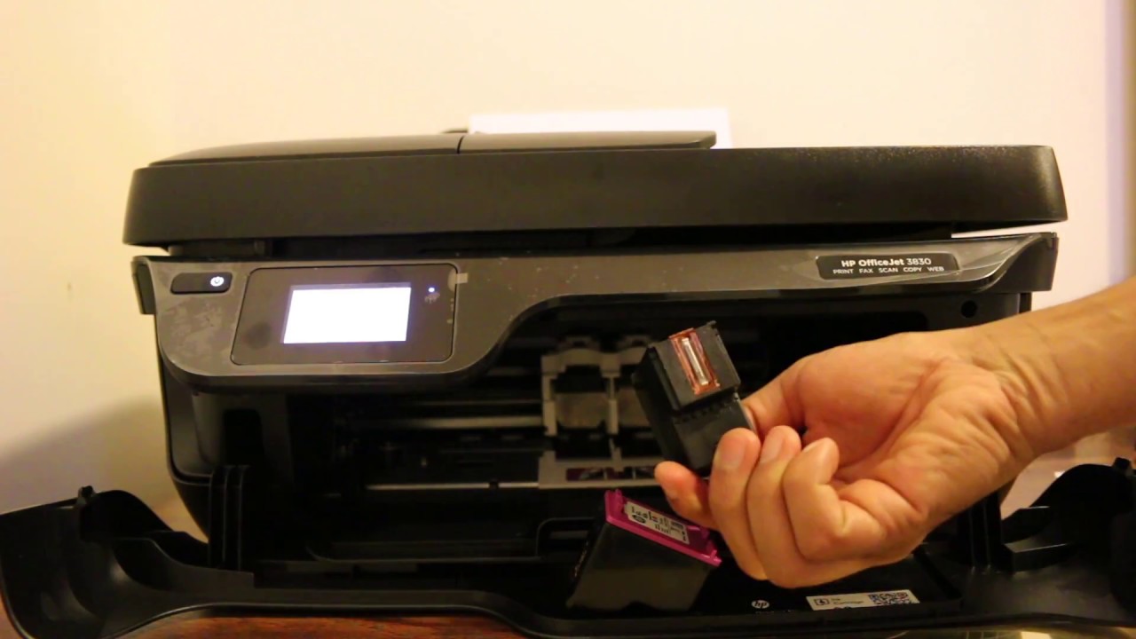 Troubleshoot "CHECK INK/ PRINT CARTRIDGE” error message On HP 3830 Printer,  review. - YouTube