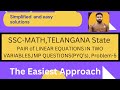 SSC-MATH of TELANGANA State, PAIR of LINEAR EQUATIONS IN TWO VARIABLES, Problem-5