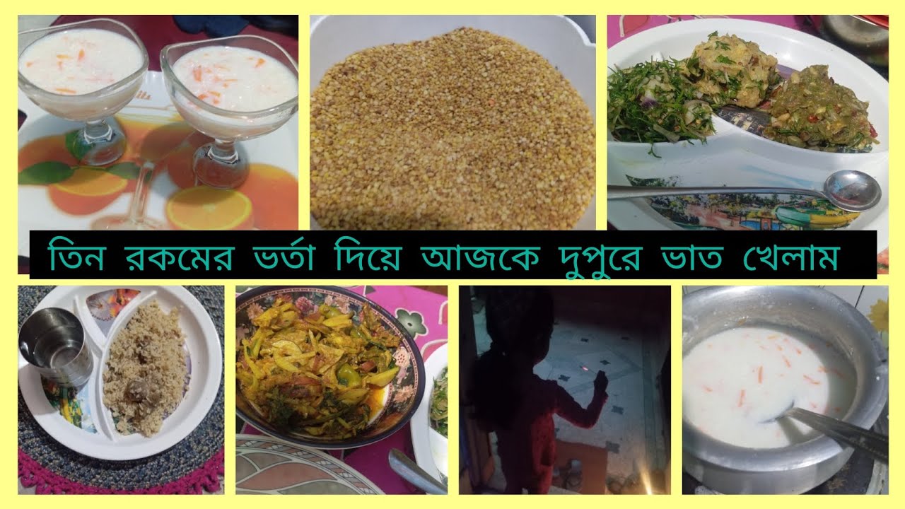 তিন রকম ভর্তা দিয়ে আজকে দুপুরে খেলাম হঠাৎ মেয়ের ভয় কমে গেল কেন 🎆🎇