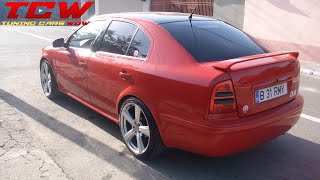 Red Skoda Octavia I Tour Static on S4 Rims Tuning Project