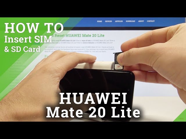 How to Insert SIM and SD in HUAWEI Mate 20 Lite - Set Up Nano SIM & Micro SD  - YouTube