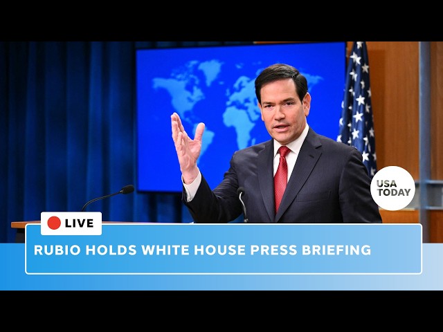 Video: Live: Rubio holds White House press briefing before Pope Leo meeting amid Iran war Hormuz blockade