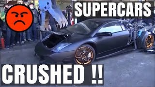 Top 5 Supercars Crushed, Destroyed And Scrapped Lamborghini, Ferrari, Bentley, Mercedes, Skyline
