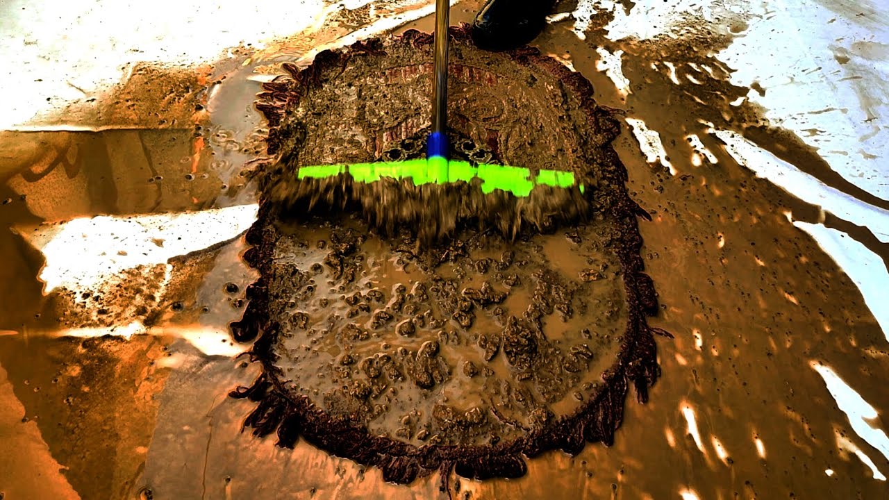 Filthy rug salvaged from the dump Satisfying carpet cleaning asmr