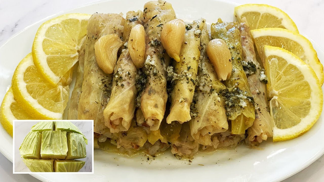 محشي الملفوف (الكرنب) على الطريقة اللبنانية للمبتدئات بطريقة سهلة ولذيذة