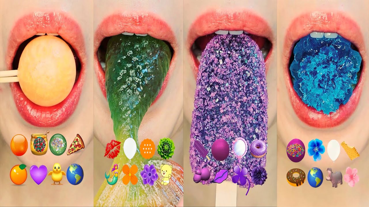 ASMR EMOJI FOOD 10minutes dessert for relaxing sleep mukbang eating sounds
