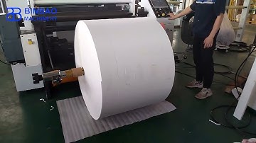 High speed paper jumbo roll slitter rewinder machine with automatic cross cut