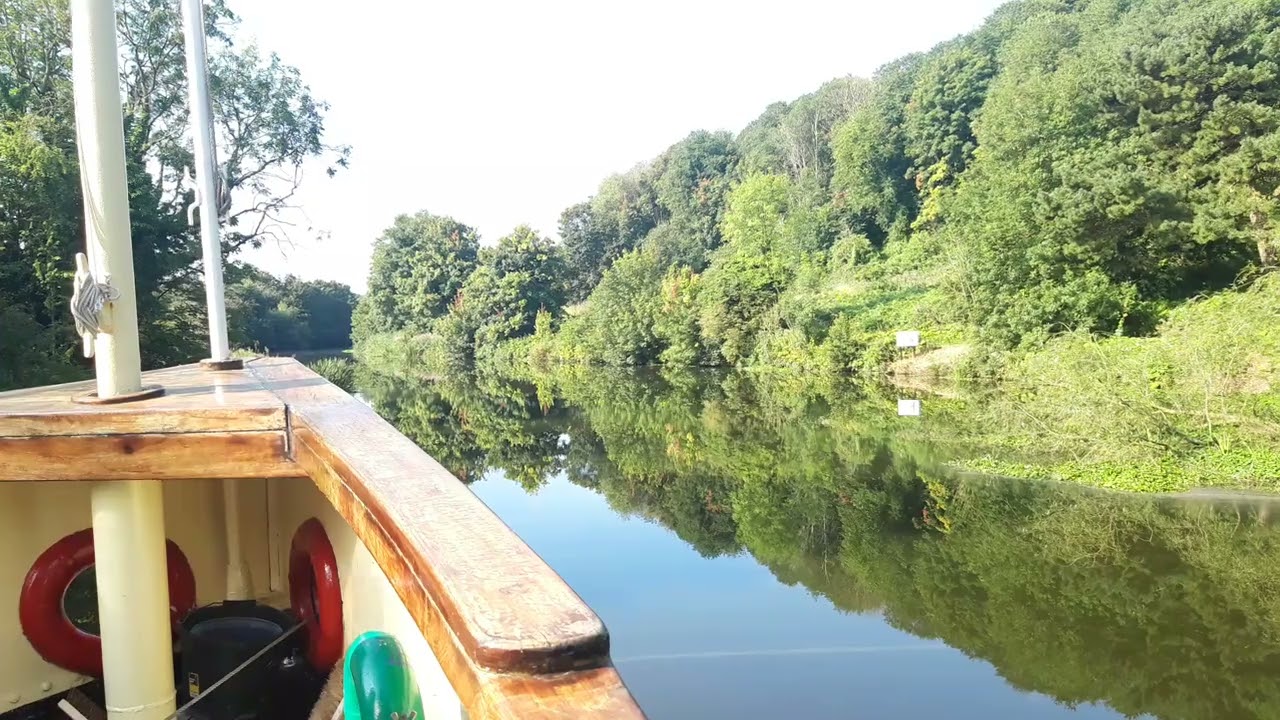 One minute of serenity on the Weaver Navigation (apart from the squeaky steering gear!)