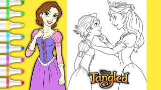 Rapunzel Coloring Video #22 | Coloring Tangled Princess Rapunzel & Queen Arianna