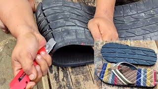 Make sandals from used radial tires