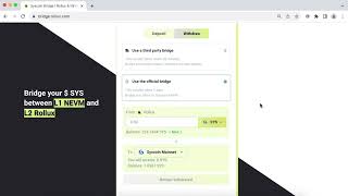 Tutorial: Move assets from Rollux to Syscoin with the Rollux Portal (Canonical Bridge)
