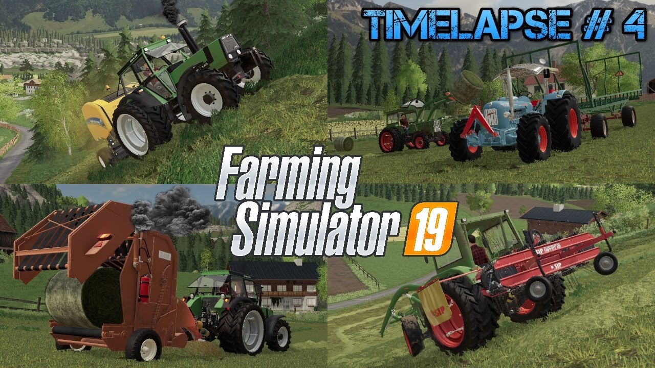 [FS19] - Timelapse #4 Walchen Seasons: Rolling ROUND BALES on the slope! 😱🚜💨 Almost BURNED down?! 🔥🤔