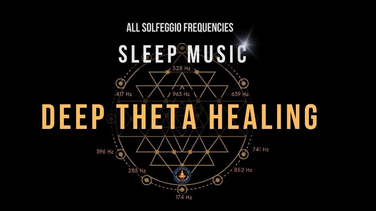 Deep Theta Healing with 432 Hz ☯ Black Screen Sleep Music with Solfeggio Frequency