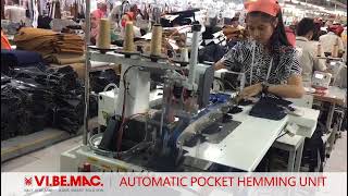 VIBEMAC V700 Automatic pocket hemming unit 2CS in the factory