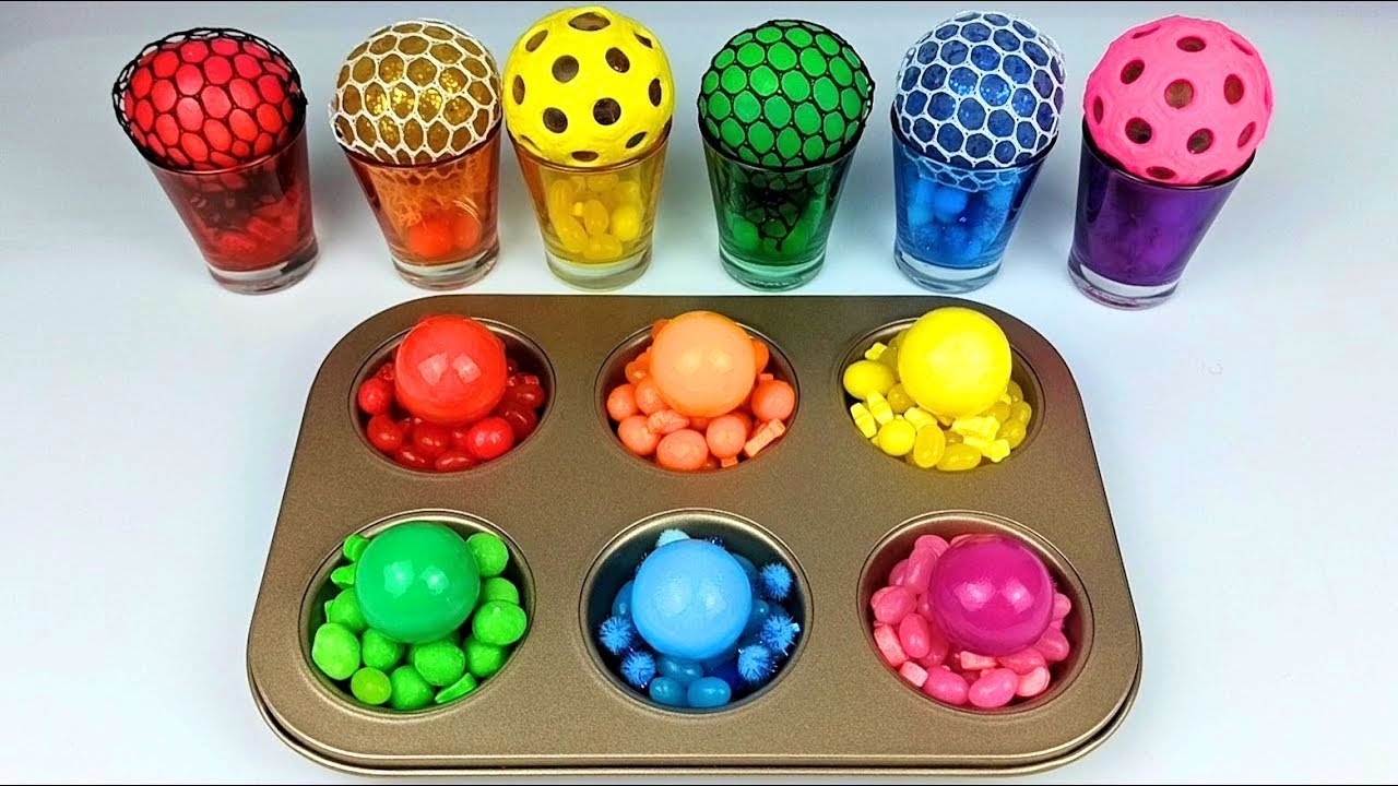 Satisfying Video | Rainbow Jelly Beans Candy & Clay Cracking | ASMR