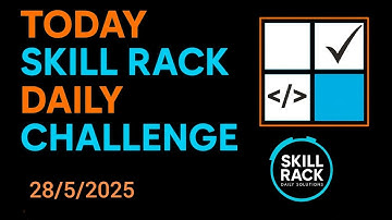 28/5/2025 Skill Rack Today Daily Challenge Solution #dailysolutions #skillrack #todaydailychallenge