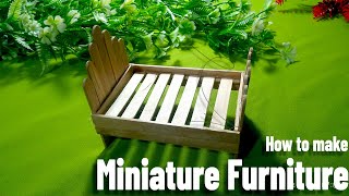Super Easy DIY Miniature Furniture Making Using Ice Cream Sticks DIY Miniature Furniture Bed