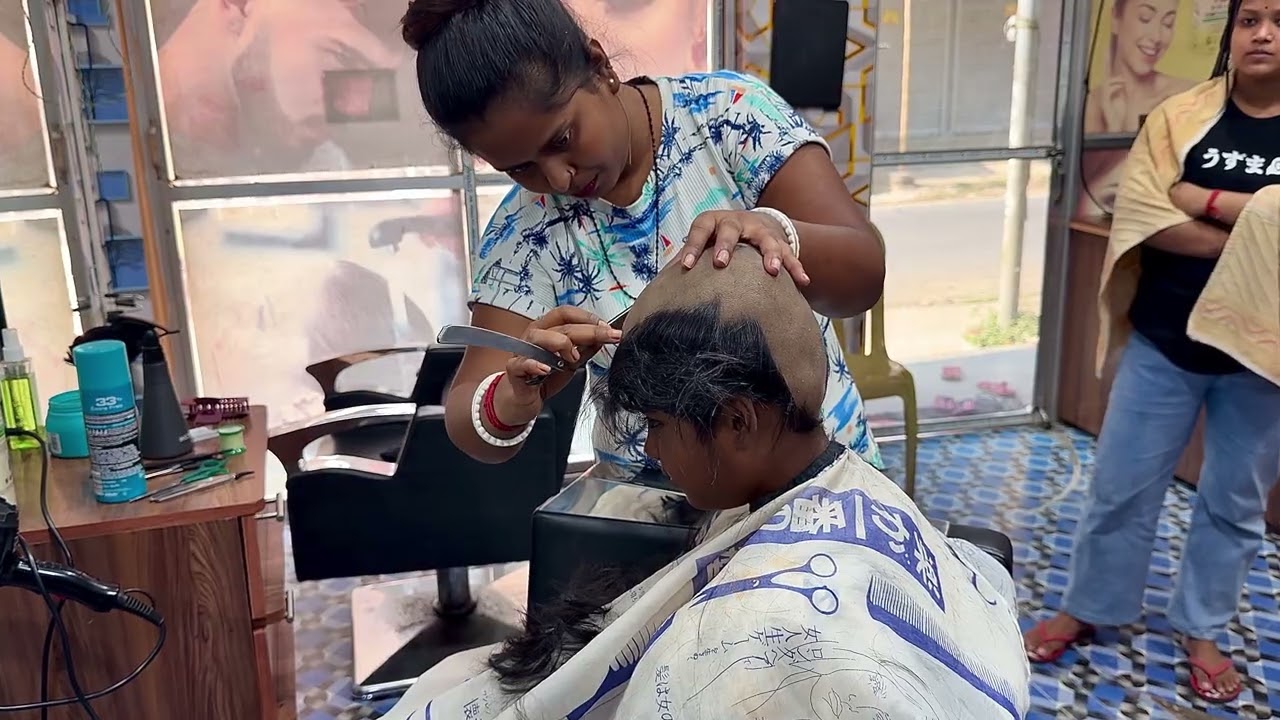 School Girl Headshave at Family Salon 💇‍♀️✨ | Bold Hair Transformation 2025 | New Trend