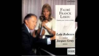 Lola Bobesco, Jacques Genty - Andante for Violin and Piano in B