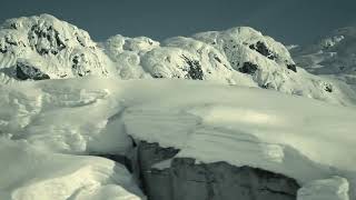 Футаж для видеомонтажа снежный пейзаж в горах