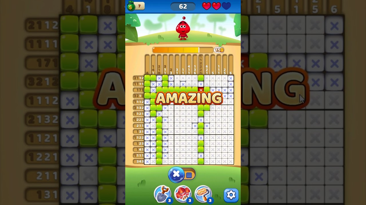 Nono Crossing Picture Nonogram level 62 - YouTube