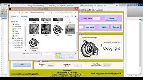 Image Watermarking with Compression & Noise Attack Complete Matlab Project Code