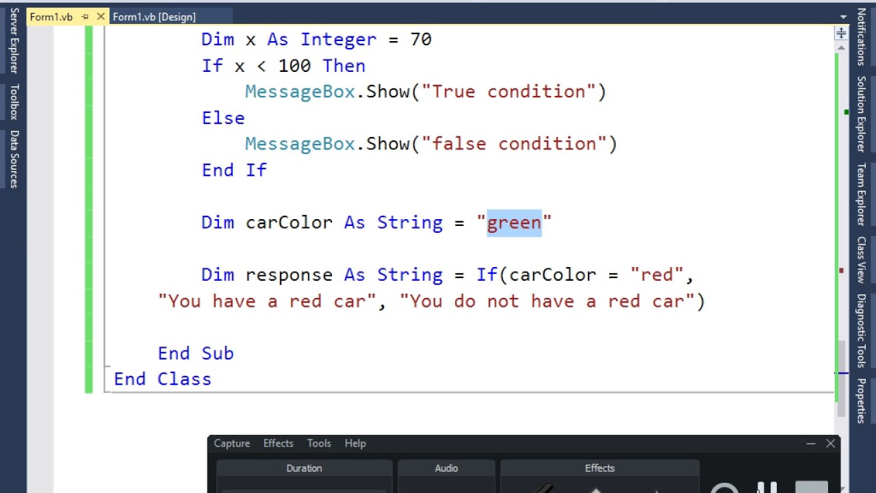 Vb Example If 7 IF Statment in VB - YouTube