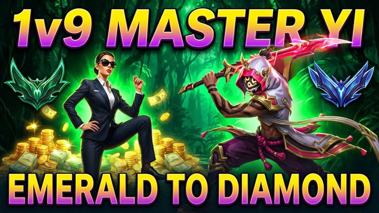 1v9 MASTER YI JUNGLE – Emerald to Diamond Grind LIVE