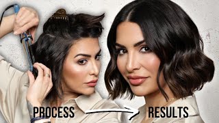 How to Wave Short Hair with a Straightener | EASY Beach Waves! screenshot 5