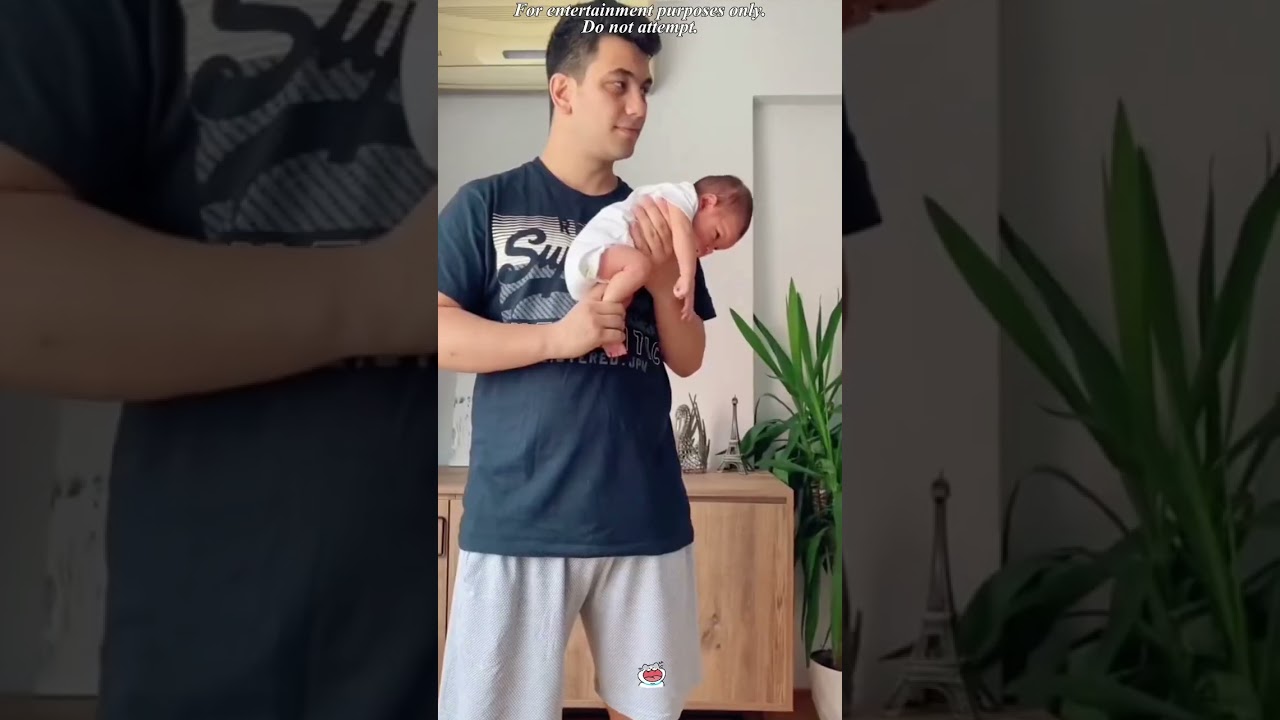 When a dad take care of baby🤣#baby #father #interesting #funny #game #family #fyp #usa #love