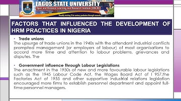 IRP 101 LESSON 4 Video: Factors that influence HR Practice