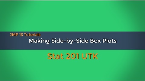 JMP 13 Tutorials - Side by Side Box Plots