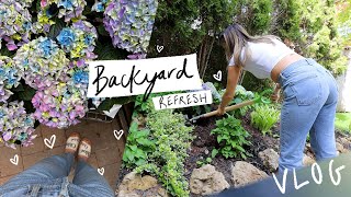 BACKYARD REFRESH for spring/summer! planting flowers 🌸