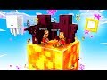 HOW TO BUILD LAVA CITY On ONE BLOCK with GIRLFRIEND! (Minecraft)