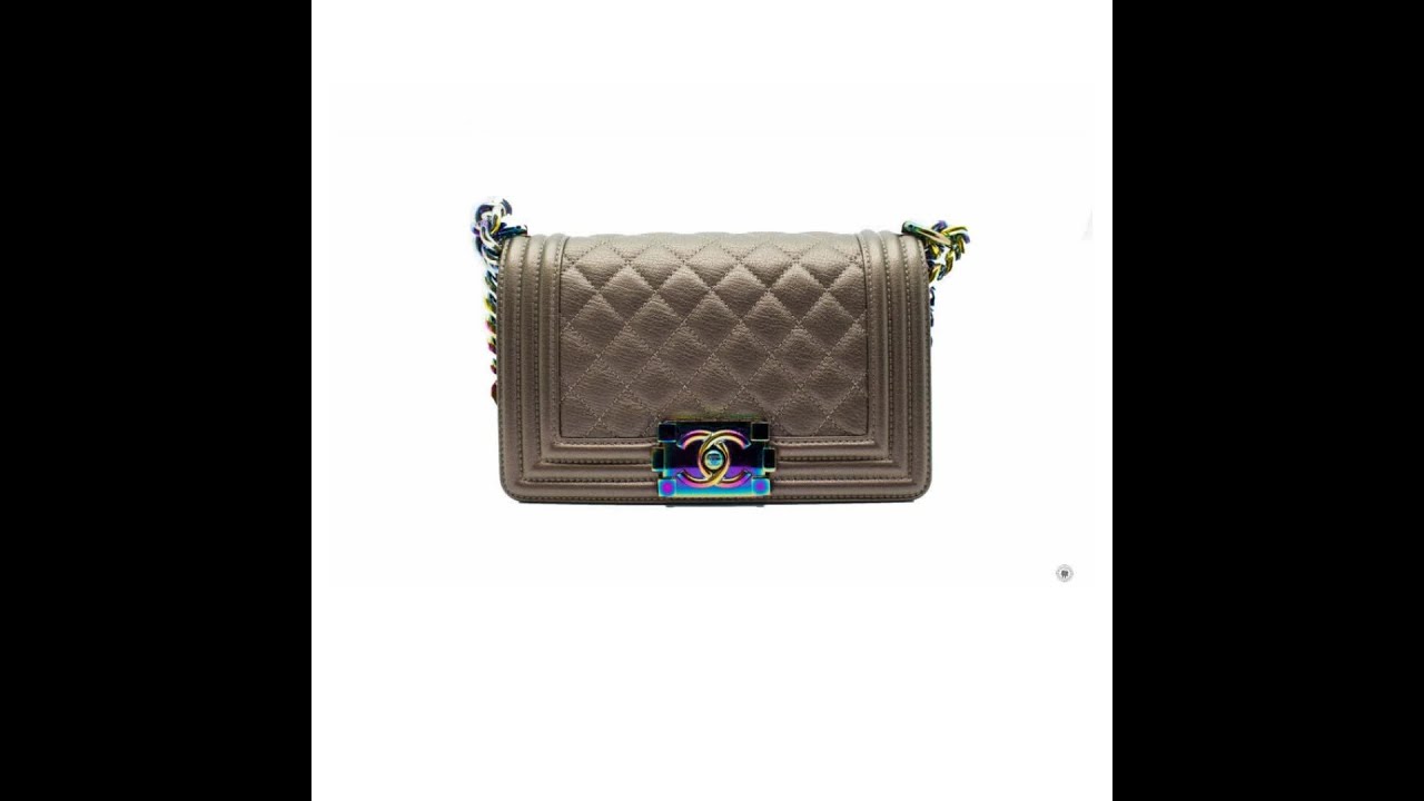 Chanel A67085 Y60313 Boy Iridescent Bronze / 2B041 Calfskin Small Shoulder Bags