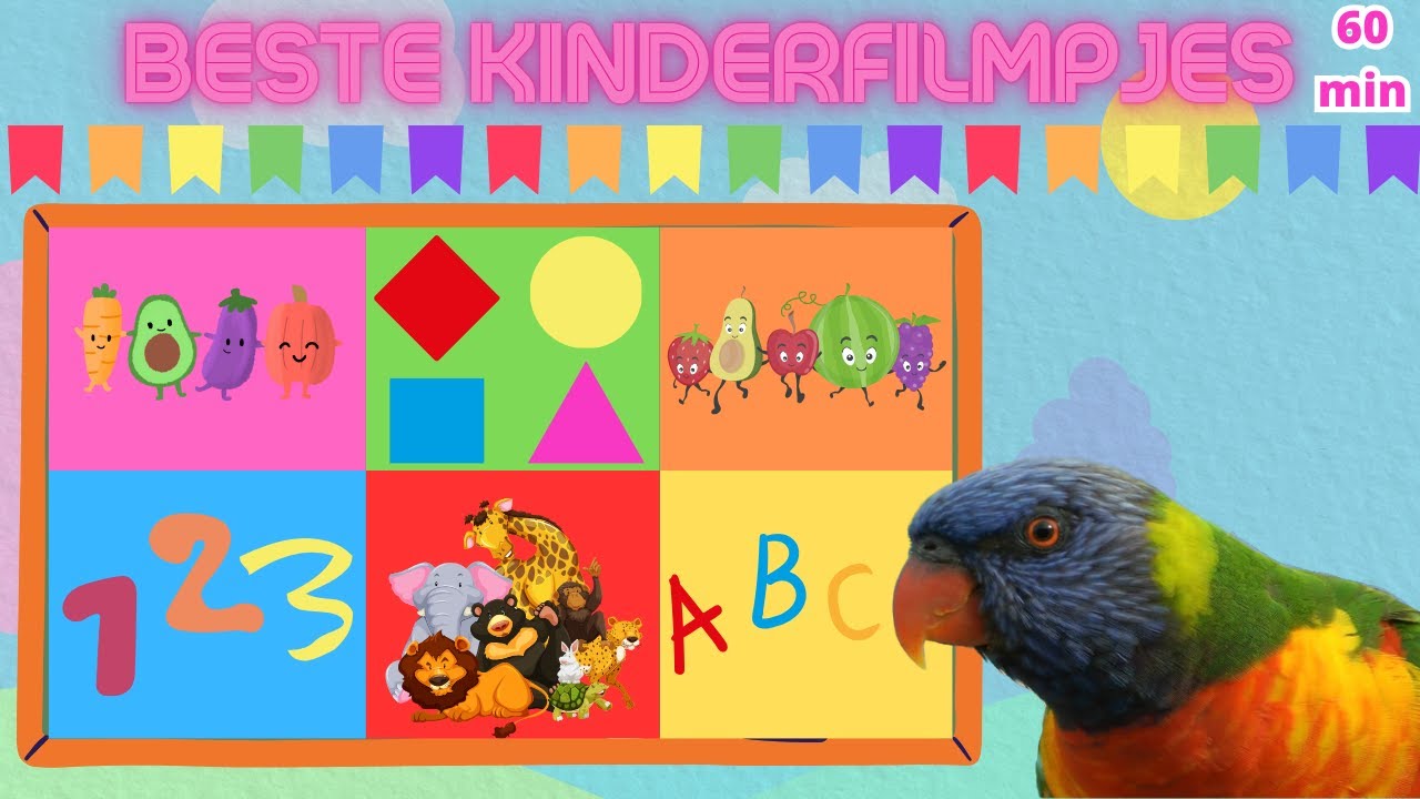 Beste Kinderfilmpjes voor Peuters en Kleuters💯 Alfabet❤️Cijfers💙Kleuren🧡Tellen💜Vormen💛Woordjes💚60MIN