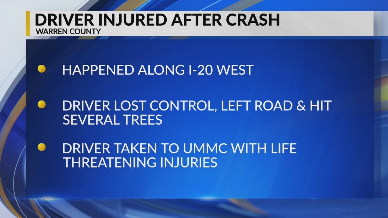 Driver injured after crash in Warren County - YouTube