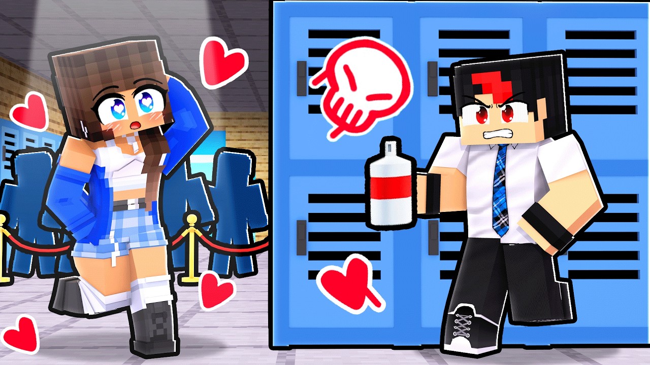 MENINA FAMOSA se APAIXONOU pelo GAROTO MALVADO no Minecraft ◂Miika▸