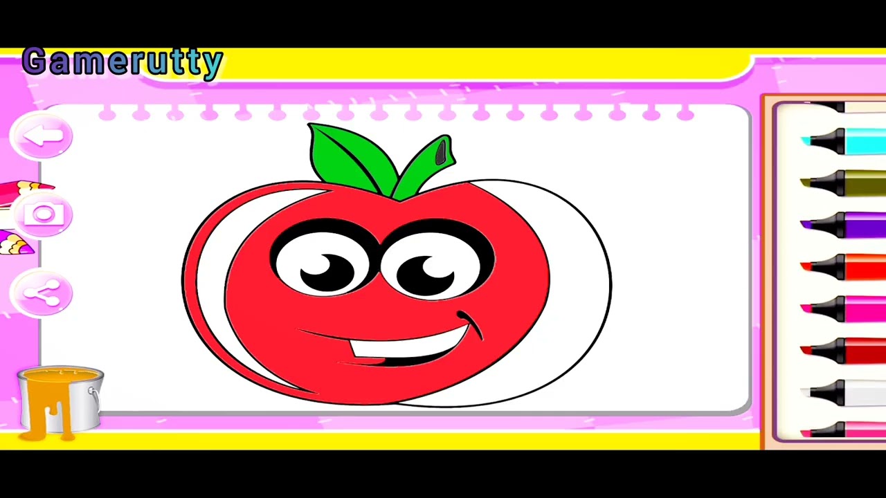 Coloring Book Mobile Gameplay | Touch Coloring Fruits 🍎🍌🍓 | Gamerruty