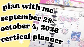 Plan with Me- September 28- October 4, 2026- Vertical Planner