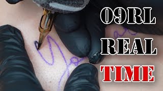 Lettering Spine Tattoo  | Real Time |