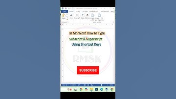 Subscript & Superscript im MS Word