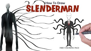 How To Draw Slenderman Very Easy Step By Step - Free Coloring Page
