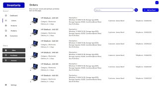 E-Commerce App UI Design – Orders (WinForms)