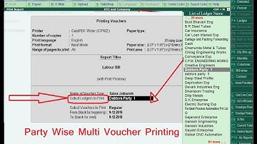 Tally TDL for Party Wise Multi Voucher Printing , Multi Invoice Printing Tally TDL